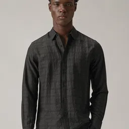 Banana Club Crushed Self Striped Classic Slim Fit Shirt image 1