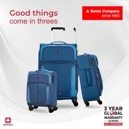 Wenger Unisex Castic Pro Travel Suitcase Set Of 3 Soft-Sided Trolley Bag image 3