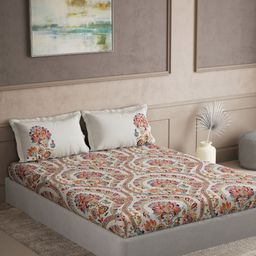 DDecor Primary Ethnic Motifs 144 TC Cotton King Bedsheet with 2 Pillow Covers-picture-47