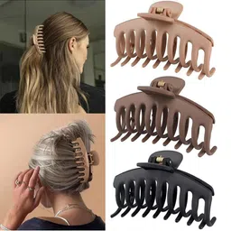 FHONEX Women Set of 5 Matt Finished Hair Claw Clip image 3