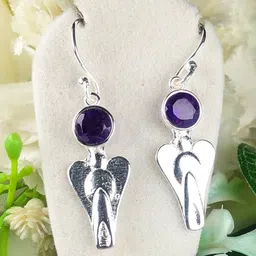 Zhupuk Silver-Plated Brass Crystals Drop Earrings-picture-28