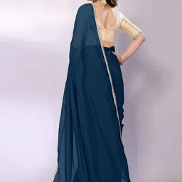 ROOP SUNDARI SAREES Gotta Patti Border Belted Saree with Unstitched Blouse Piece image 3