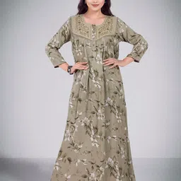 BellaMora Floral Embroidered Round Neck Maxi Nightdress-picture-30