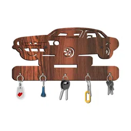 OLIVE TREE Brown 5 Hooks Wooden Key Holder image 4