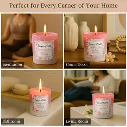LUXEHOME INTERNATIONAL Honey Suckle Davana Pink & White 2 Pieces Scented Jar Candles image 5