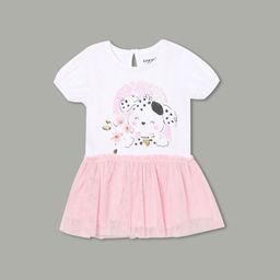 Juniors by Lifestyle Girls Graphic Embroidered Round Neck Short Sleeves Fit & Flare Dress-picture-44
