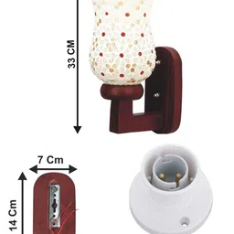 1ST TIME Multicoloured & White Textured Wood Traditional Wall Lamp image 4