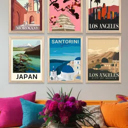 WALLLANE Brown 6 and more Piece Wood Abstract Wall Paintings image 2