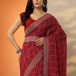 Libas Ethnic Motifs Zari Silk Blend Heavy Work Saree-picture-47