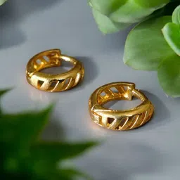 SHREE KRISHNA SHOPPING Gold-Plated Brass Earrings-picture-11