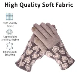LOOM LEGACY Women Patterned Touchscreen Woollen Gloves image 4