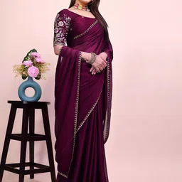 K 5 Fashion Embroidered Pure Chiffon Saree-picture-17