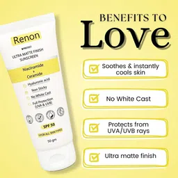 Renon Ultra Matte Finish Sunscreen SPF 50 PA+++ With Niacinamide - 50 g image 4