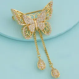 Kushal's Fashion Jewellery Zircon Studded Saree Clip Saree Accessories-picture-39