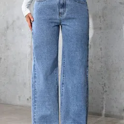 VBEAUTI Women Comfort Straight Fit High-Rise Light Fade Stretchable Jeans-image-77