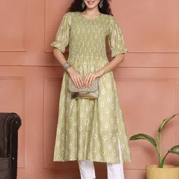 Aawari Women Ethnic Motifs Printed Straight Kurta image 5