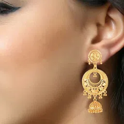 VIVASTRI Women Gold-Plated Alloy Earrings image 3