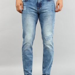 TIM PARIS Ferdinand Men Original Tapered Fit Mid-Rise Mildly Distressed Stretchable Jeans-picture-24