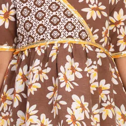 Cutiekins Girls Floral Printed V-Neck Gotta Patti A-Line Kurta With Palazzo & Dupatta image 2