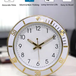 RANDOM White & Gold-Toned Analogue Wall Clock image 3