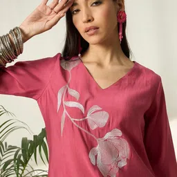 HERE&NOW Embellished V-Neck Tunic & Trousers Co-Ords image 4