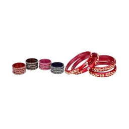 SOMIL Women Set of 20 Red Glass Bangle-picture-20