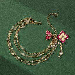 TEEJH Women Handcrafted Gold-Plated Link Bracelet-picture-32