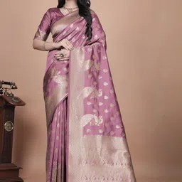 Mameraa Women Woven Design Floral Saree-image-3