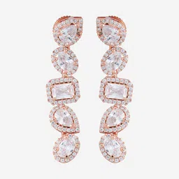 Kushal's Fashion Jewellery Rose Gold-Plated Cubic Zirconia Studded Jewellery Set image 3