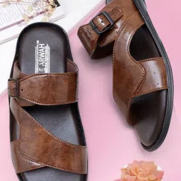 The arwah Men Brown Toe-Ring Slip-On Sandals-image-43