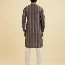 Manyavar Ethnic Motifs Embroidered Sequinned Mandarin Collar Straight Kurta With Churidar image 2