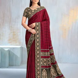 Panzora Ethnic Motifs Poly Chiffon Saree-image-64