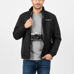 Greylongg Men Typography Lightweight Bomber Jacket-picture-24