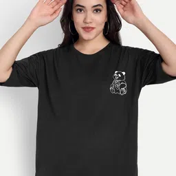 BENNY BROOKS Graphic Printed Drop-Shoulder Sleeves Cotton Oversized T-shirt image 2