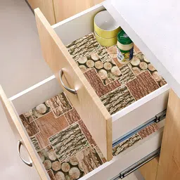 Kuber Industries Brown & Black Printed Water Resistant Shelf Liner Organisers image 2