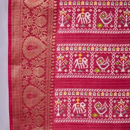 Sangria Bandhani Printed Woven Design Zari Border Saree With Unstitched Blouse image 4