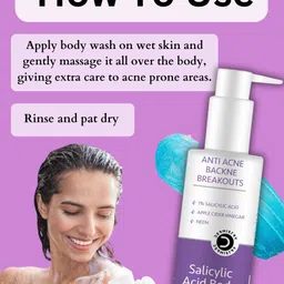 DERMISTRY Anti Acne Salicylic Acid Body Wash - 200 ml With Face Serum - 30 ml image 4