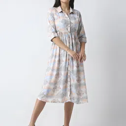 MeeMee Tie and Dye Dyed Maternity Fit & Flare Maxi Dress-image-7