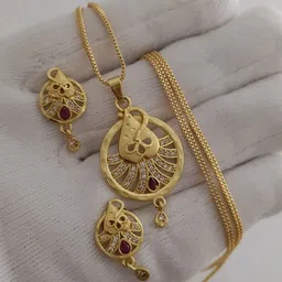 V.K.PAYAL.JEWELLERY Gold-Plated Artificial Stones Studded Jewellery Set-picture-12