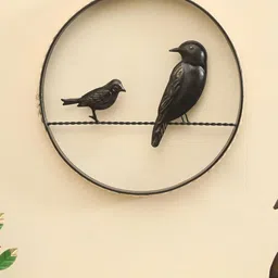 vedas Mystic Indiana Black & White Textured Metal Motherhood Bonding Birds Wall Decor-image-49