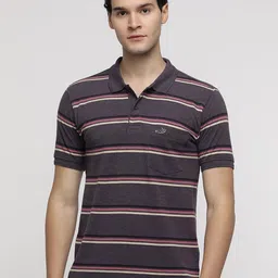 Crocodile Men Striped Polo Collar Slim Fit T-shirt-picture-58