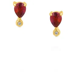 Zavya 925 Sterling Silver Gold-Plated CZ Studded Contemporary Studs Earrings image 3