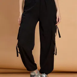 The Roadster Lifestyle Co Pack Of 2 Snug-Fit Multi Pockets Elasticated Cargos Trousers-picture-29