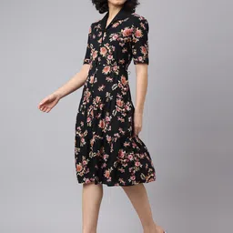 Latin Quarters Women Floral Printed A-Line Dress image 4