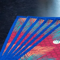 Indisca Designs 6-Pcs Blue & White Printed Table Placemats image 5