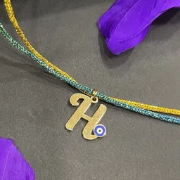 Digital Dress Room H Letter Evil Eye Thread Rakhi image 1