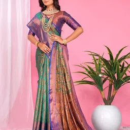 jayant creation Woven Design Zari Silk Blend Banarasi Saree image 2