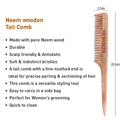 keya seth aromatherapy KEYA SETH Set Of 2 Neem Wooden Comb For Promotes Hair Growth image 5