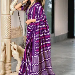 KALINI Colourblocked Designer Block Print Saree image 5