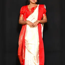 RIDDHIMAN FASHION Woven Design Art Silk Fusion Garad Saree-image-21